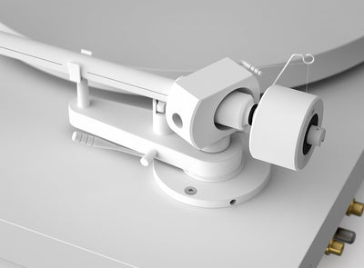 Pro-Ject Debut PRO White, Special Edition Plattenspieler mit Carbon-Aluminium-Hybrid-Tonarm, elektro