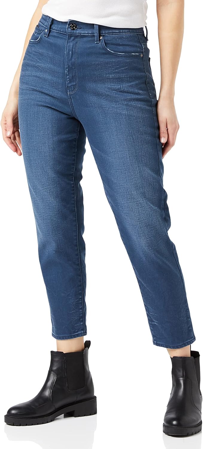 G-STAR Damen Janeh Ultra High Mom Ankle Jeans 25W / 32L Blau (Worn in Rivulet D16083-c048-c600), 25W