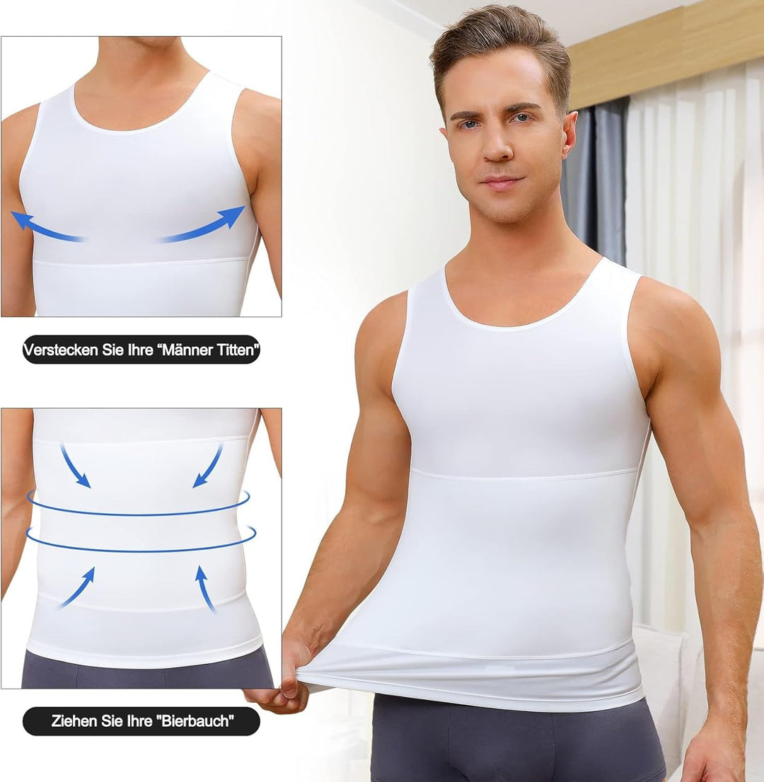 Gotoly Herren Unterhemden Shapewear Workout Tank Tops Kompressionsshirt Muskelshirt Abnehmen Body Sh