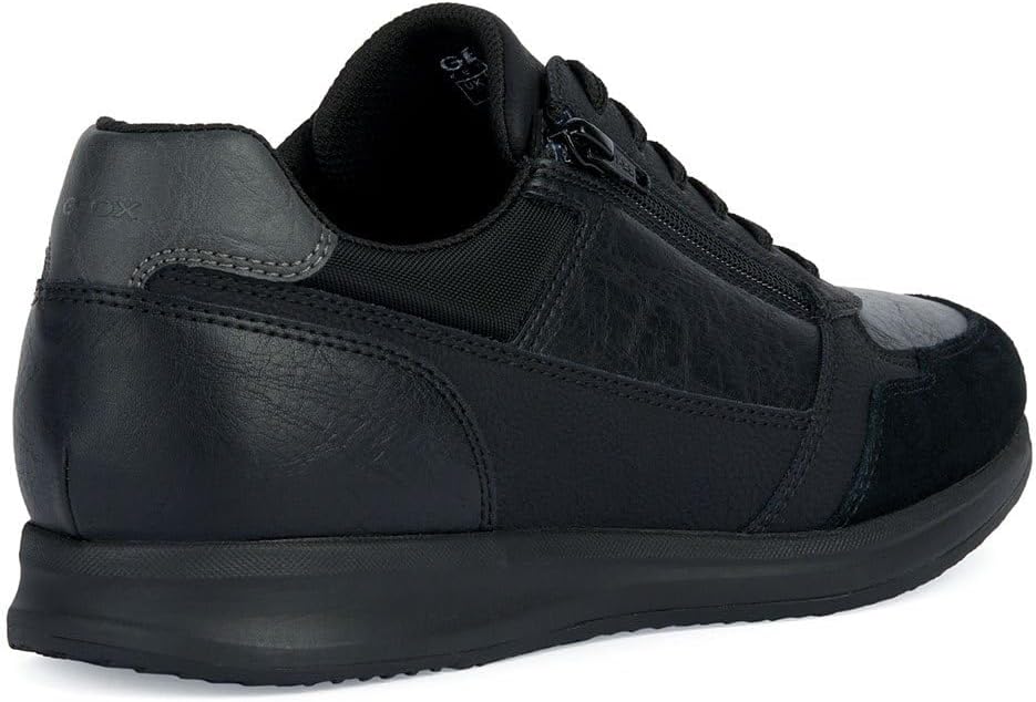 Geox Herren U Avery A Sneaker 42 EU Schwarz, 42 EU Schwarz