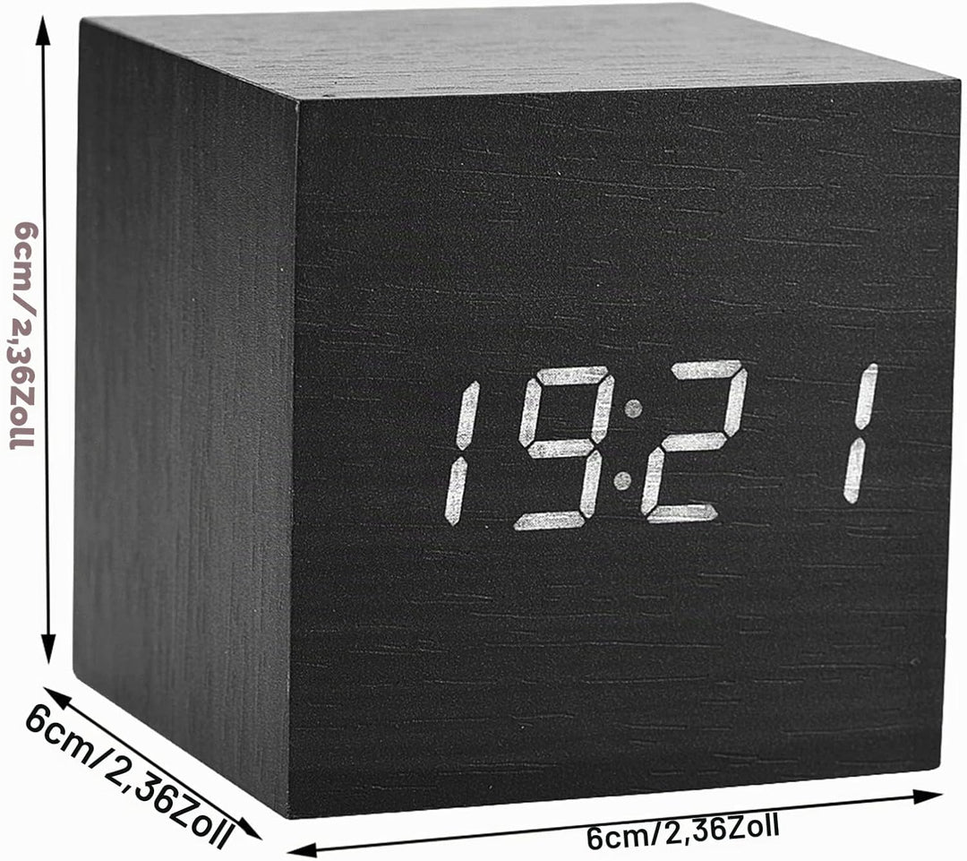 Digitale LED-Uhr, Digitaler Holzwecker, Digitaler Wecker Tischuhr mit Sprachsteuerungsfunktion für S