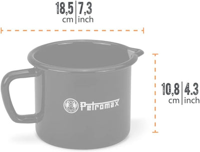 Petromax Emaille Milchtopf (1 Liter, schwarz) Schwarz 1 Liter, Schwarz 1 Liter