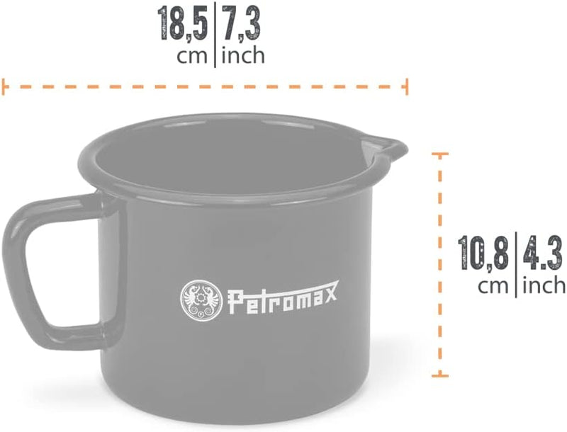 Petromax Emaille Milchtopf (1 Liter, schwarz) Schwarz 1 Liter, Schwarz 1 Liter