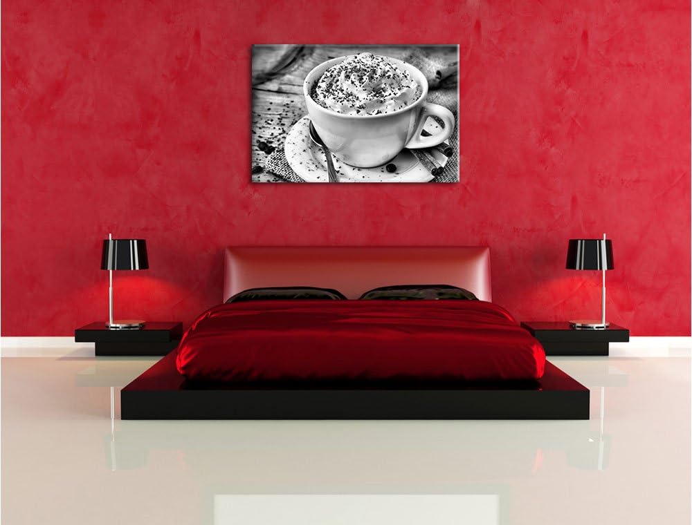 Pixxprint Kaffee mit viel Creme als Leinwandbild/Grösse: 100x70 / Wandbild/Kunstdruck/fertig bespann