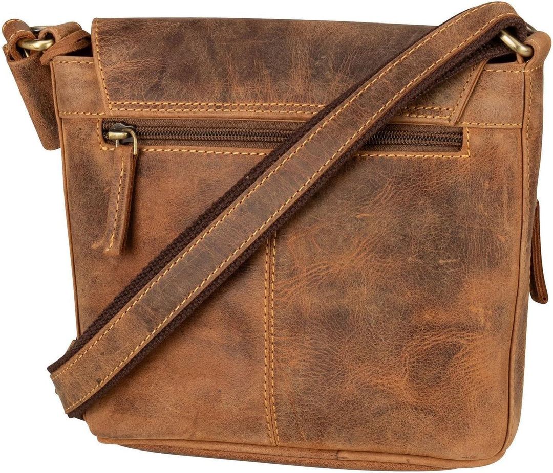 Greenburry Vintage Umhängetasche Leder 20 cm Braun, Braun