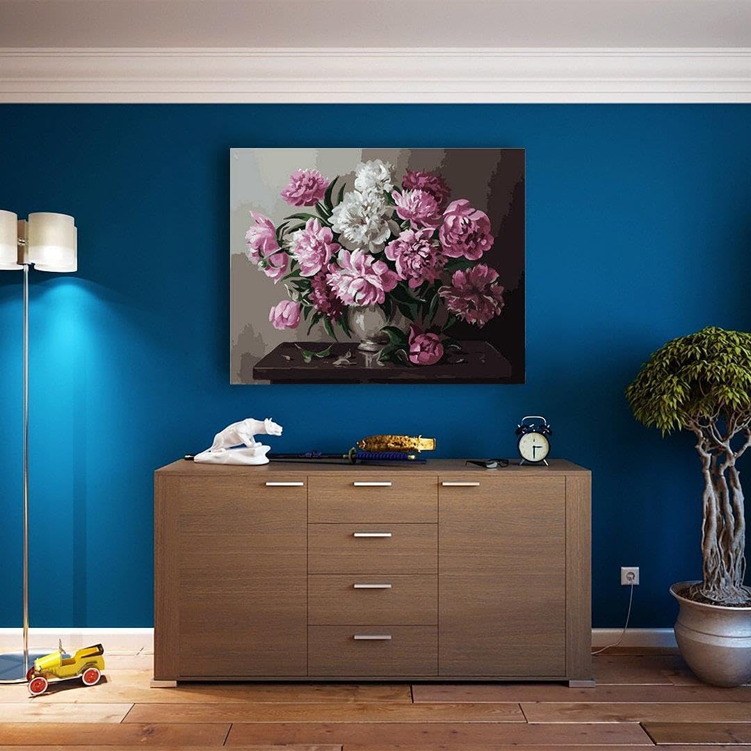 Artnapi Malen nach Zahlen Erwachsene mit Rahmen | DIY Handgemalt | Blumen - Blumenstrauss | Kit für