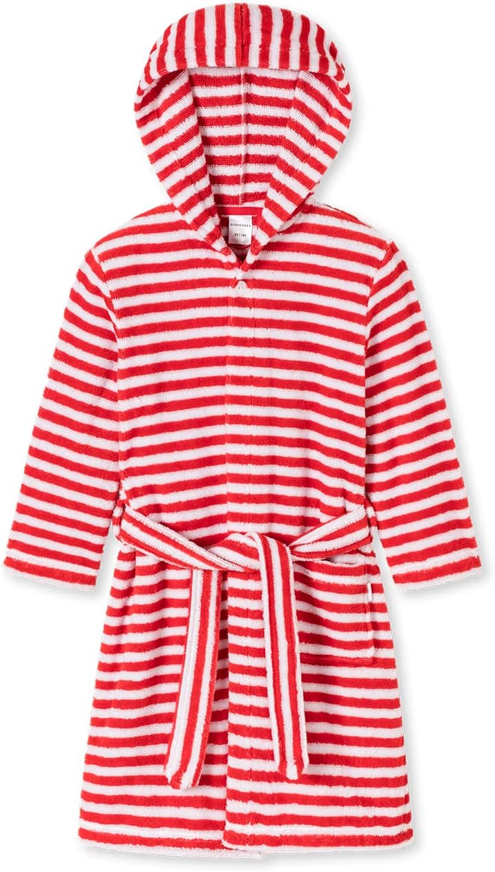 Schiesser Mädchen Bademantel 98 Rot Weiss Gestreift, 98 Rot Weiss Gestreift