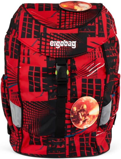 ergobag mini ergonomischer Kinderrucksack, DIN A4, 10 Liter Alarmbärreitschaft - Rot Einheitsgrösse,