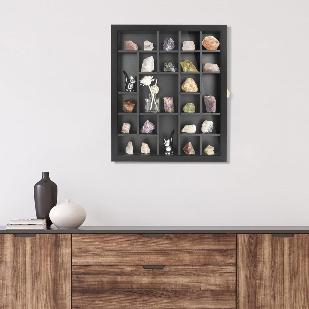 FramePro Felsen Bilderrahmen Vitrine Kristall Shadow Box 35x40cm 3D Rahmen zum Befüllen Tiefer Aufbe