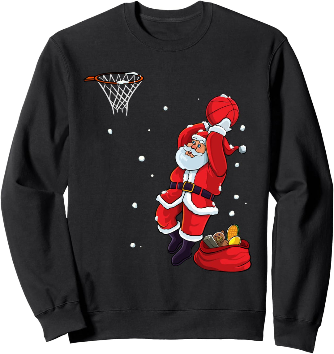 Lustiger Weihnachtsmann Basketball Weihnachtspullover Xmas Jungen Kinder Sweatshirt