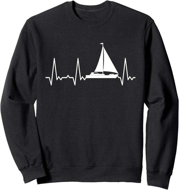 Herzschlag Segelboot Sweatshirt