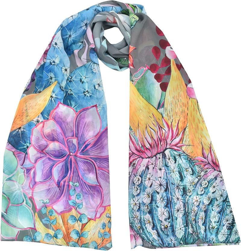 Anuschka Chiffon-Schal mit Originaldruck - Desert Garden