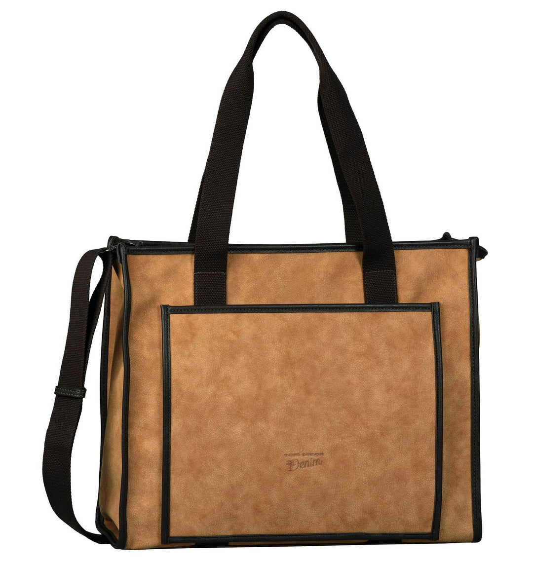 Denim TOM TAILOR LETICIA Damen Shopper L, 42x14.5x34.5 Camel, Camel