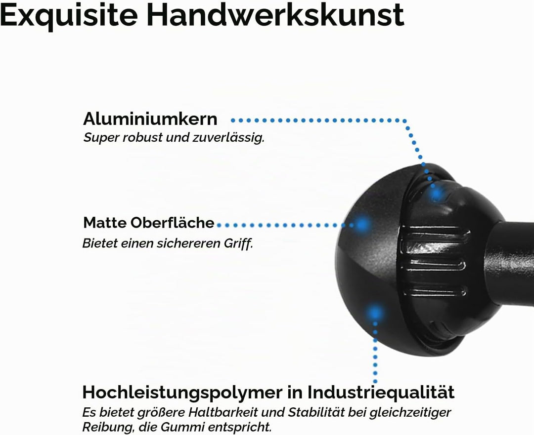 1 Zoll/B-Grösse / 25mm Kugelhalterung aus Aluminiumgusslegierung, AMPS-Loch-Rundplattenbasis, Kompat