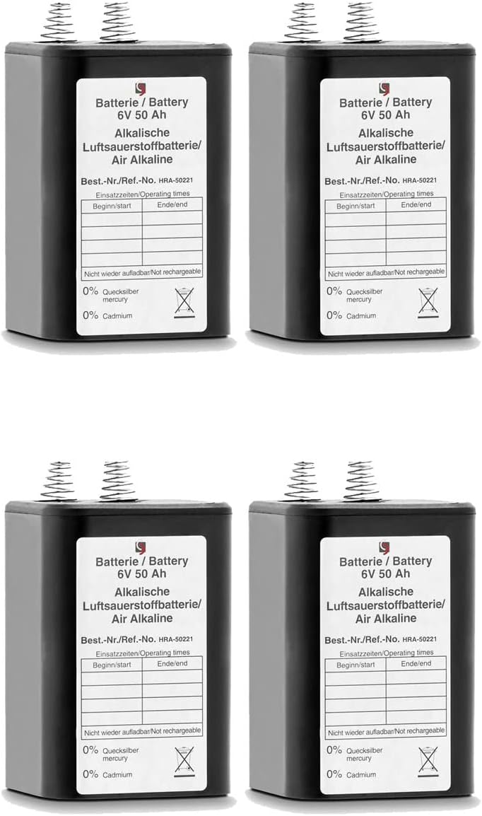 UvV ES-Team HRA5221 Batterie für Baustellenleuchten (50Ah Luft Sauerstoff) 6V 4R25 (4), 4