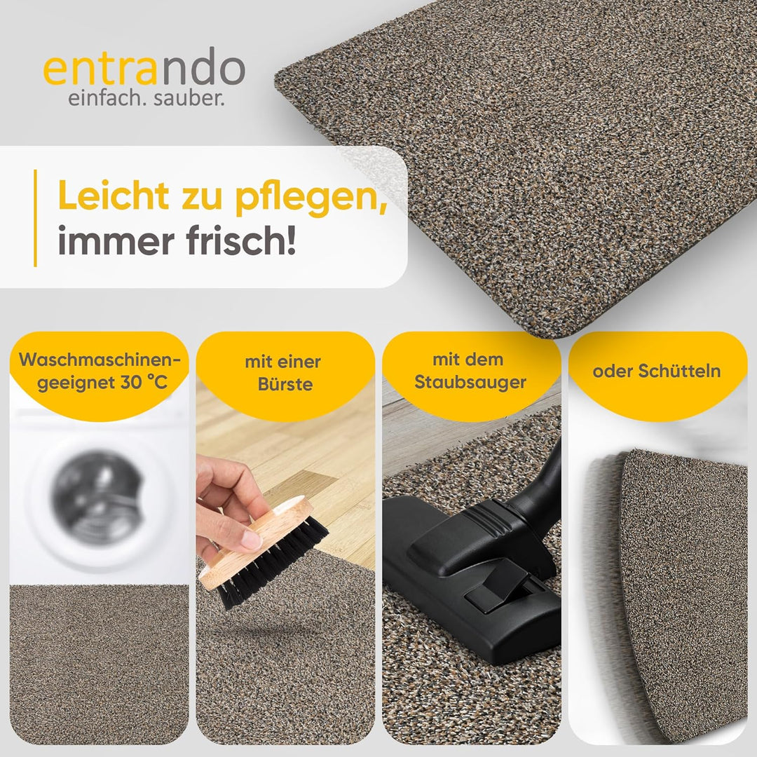 Entrando Fussmatte 40x60 cm - innen und aussen - Baumwolle - rutschfest, waschbar, robust - passt un