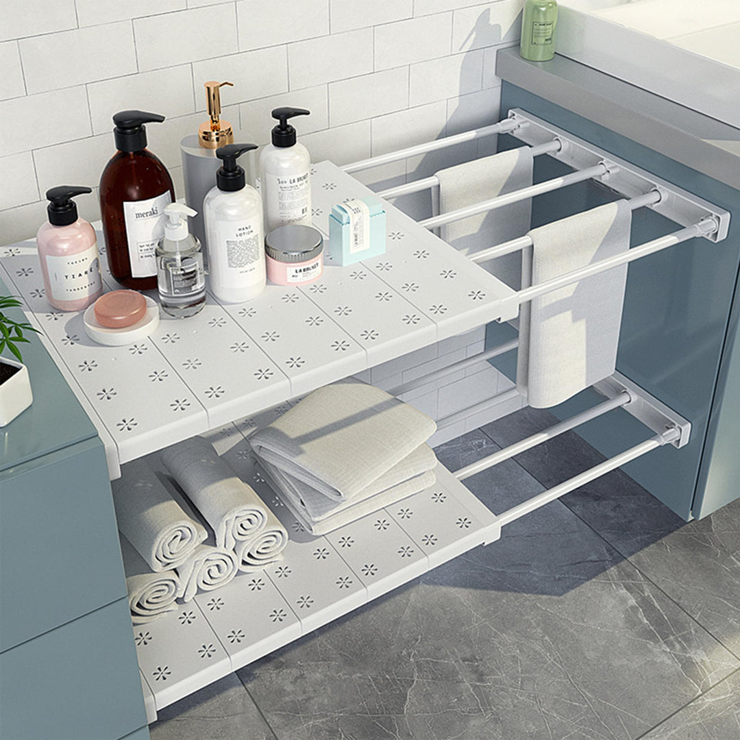 SUQ 2PCS Verstellbares Ausziehbarer Schrankregal, Ausziehbares Regalböden, Lagerregal Regal Separato