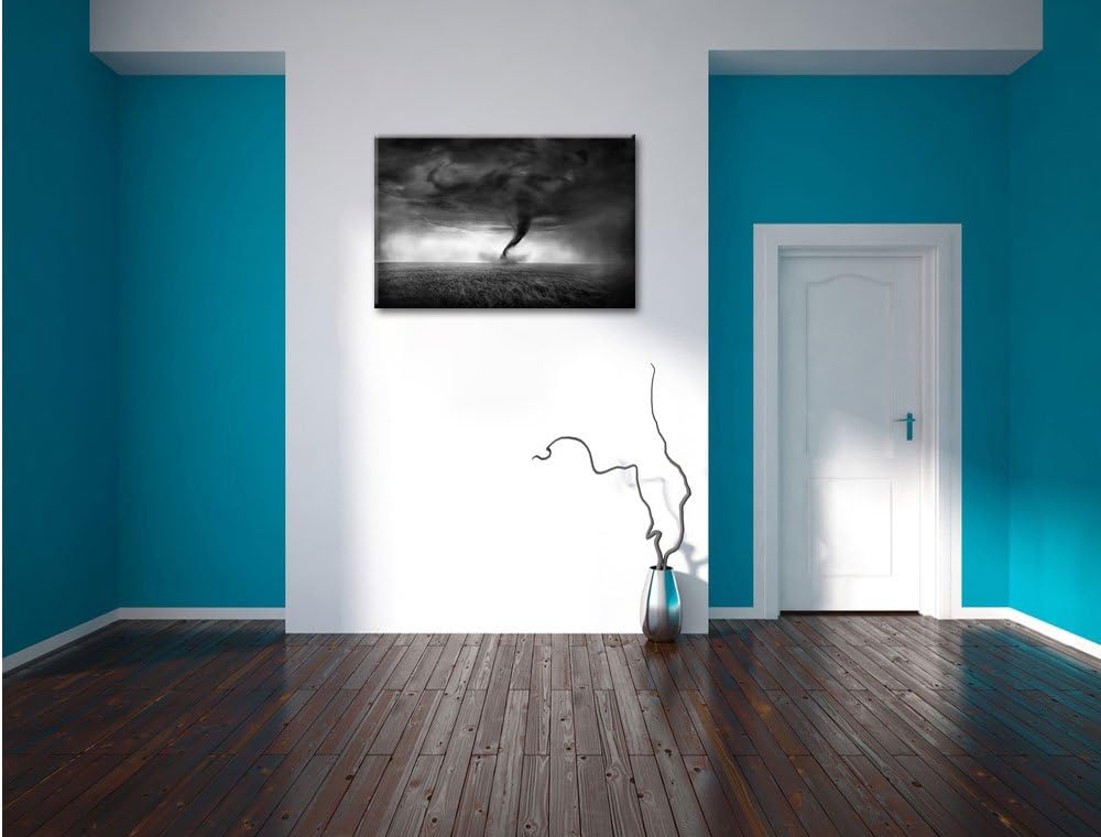 Pixxprint Naturgewalt Tornado als Leinwandbild/Grösse: 100x70 cm/Wandbild/Kunstdruck/fertig bespannt
