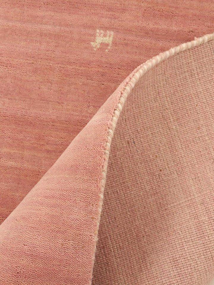 carpetfine Wollteppich Gabbeh Uni Quadratisch Rosa 60x60 cm | Moderner Teppich für Wohn- und Schlafz