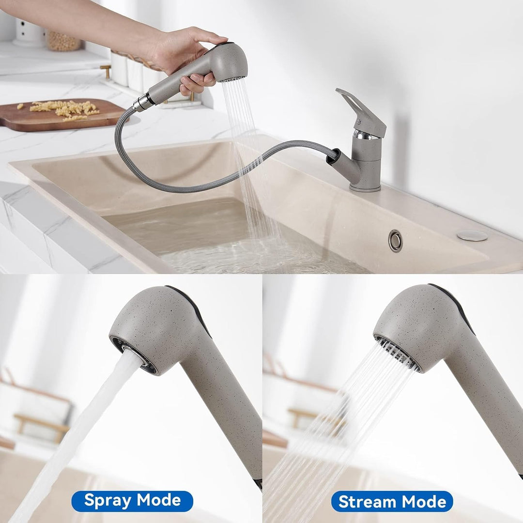 Wasserhahn Küche Ausziehbar, Auralum Küchenarmatur mit Brause Ausziehbar, Mischbatterie Küche mit 2