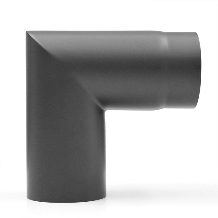 Rauchrohrbogen/Ofenrohr 120mm - 90° zweiteilig gussgrau - für Kaminofen 120 Gussgrau