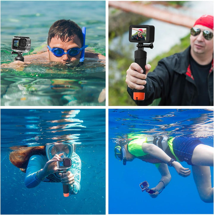 Zubehör Set Kit für GoPro Hero 13 Black, oGoDeal Wasserdicht Schutzhülle Gehäuse+Unterwasser Schwimm
