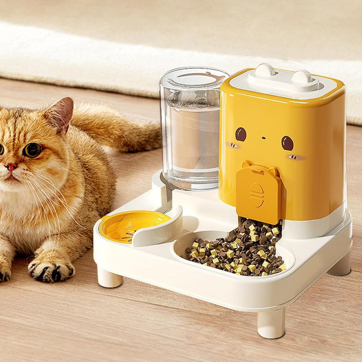 Katzenfutterautomat - 2-in-1 Futterautomat Für Haustiere - Abnehmbarer Wasserspender Für Kätzchen We
