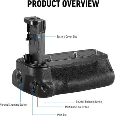 NEEWER Vertikaler 2,4G Batteriegriff, Ersatz für BG-R10 mit 2,4G Fernbedienung, kompatibel mit Canon