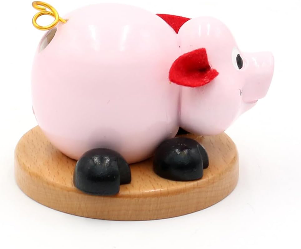 Dekohelden24 Holz Räucherfigur Schweinchen in rosa, ca. 12 x 9,5 x 10 cm. 730317, Schweinchen