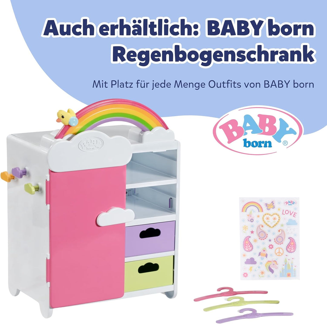 BABY Born Regenbogenbett, Puppenbett mit Regenbogenlichtern und beruhigender Einschlafmelodie inkl.