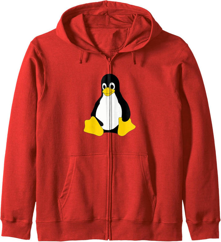 Linux Mascot Tux der Pinguin Nerd Geek IT Person Kapuzenjacke