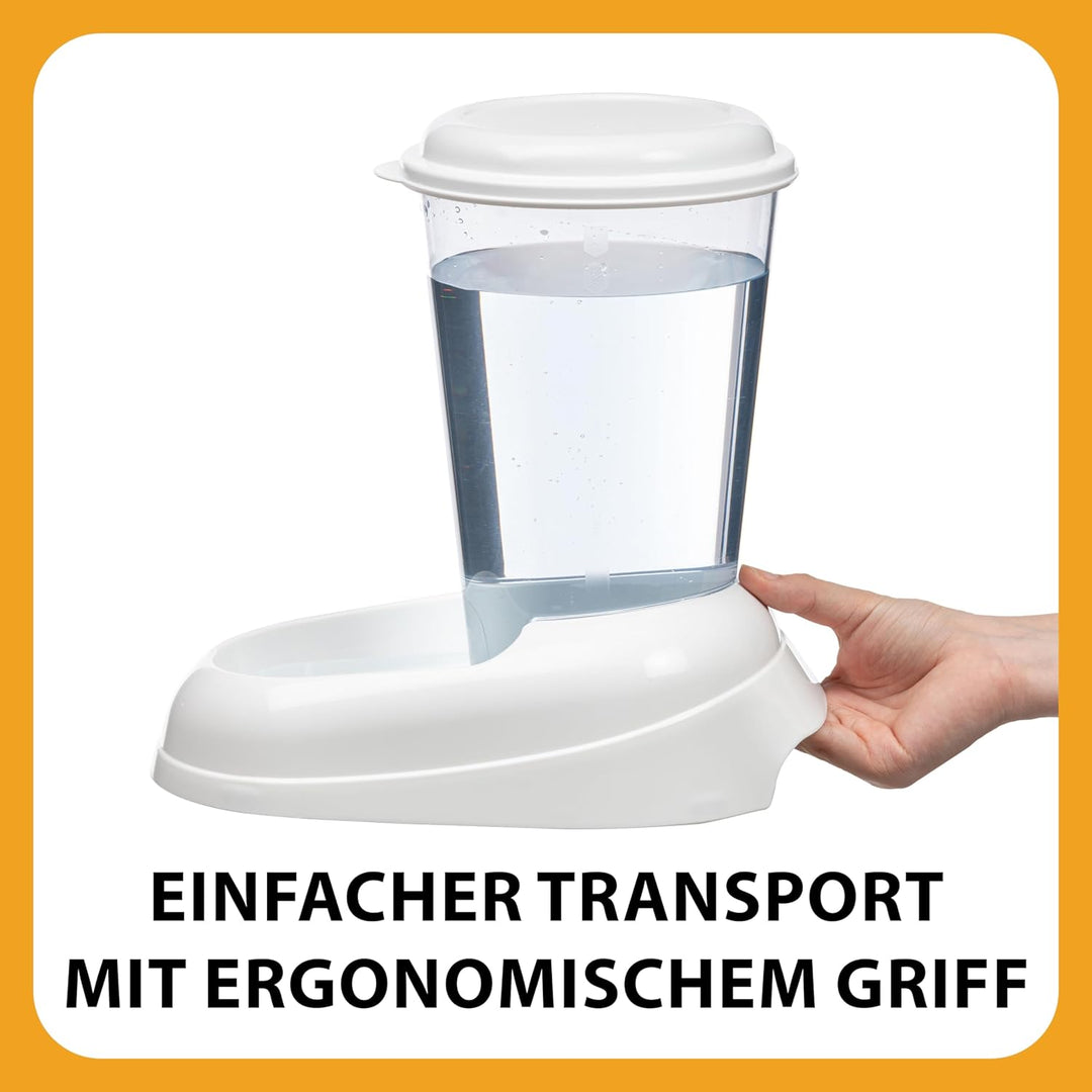 Ferplast Wasserspender für Hunde und Katzen Nadir 3 Liter für kleine und mittlere Hunde, durchsichti