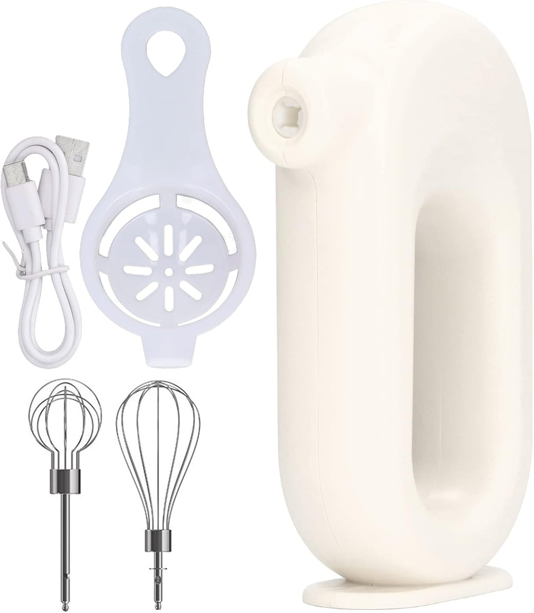 TOPINCN Elektrischer Handmixer, USB Wiederaufladbarer Elektrischer Schneebesen Kabelloser Handmixer