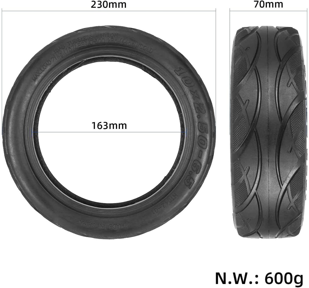 10x2,50-6,5 E Scooter Reifen Tubeless für ODYS Neo E100 Elektroroller 10 Zoll Ersatzreifen Schlauchl