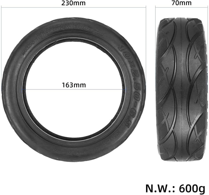 10x2,50-6,5 E Scooter Reifen Tubeless für ODYS Neo E100 Elektroroller 10 Zoll Ersatzreifen Schlauchl