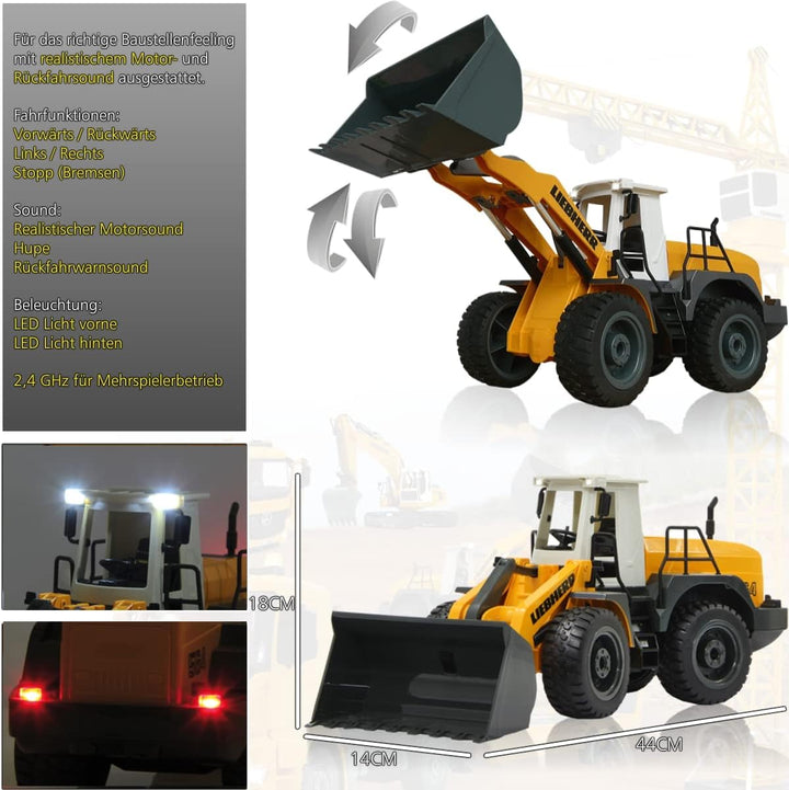 JAMARA Liebherr Radlader 564 Baustellenfahrzeug 1:20 ferngesteuert 2,4 GHz offiziell lizenziert (Lie