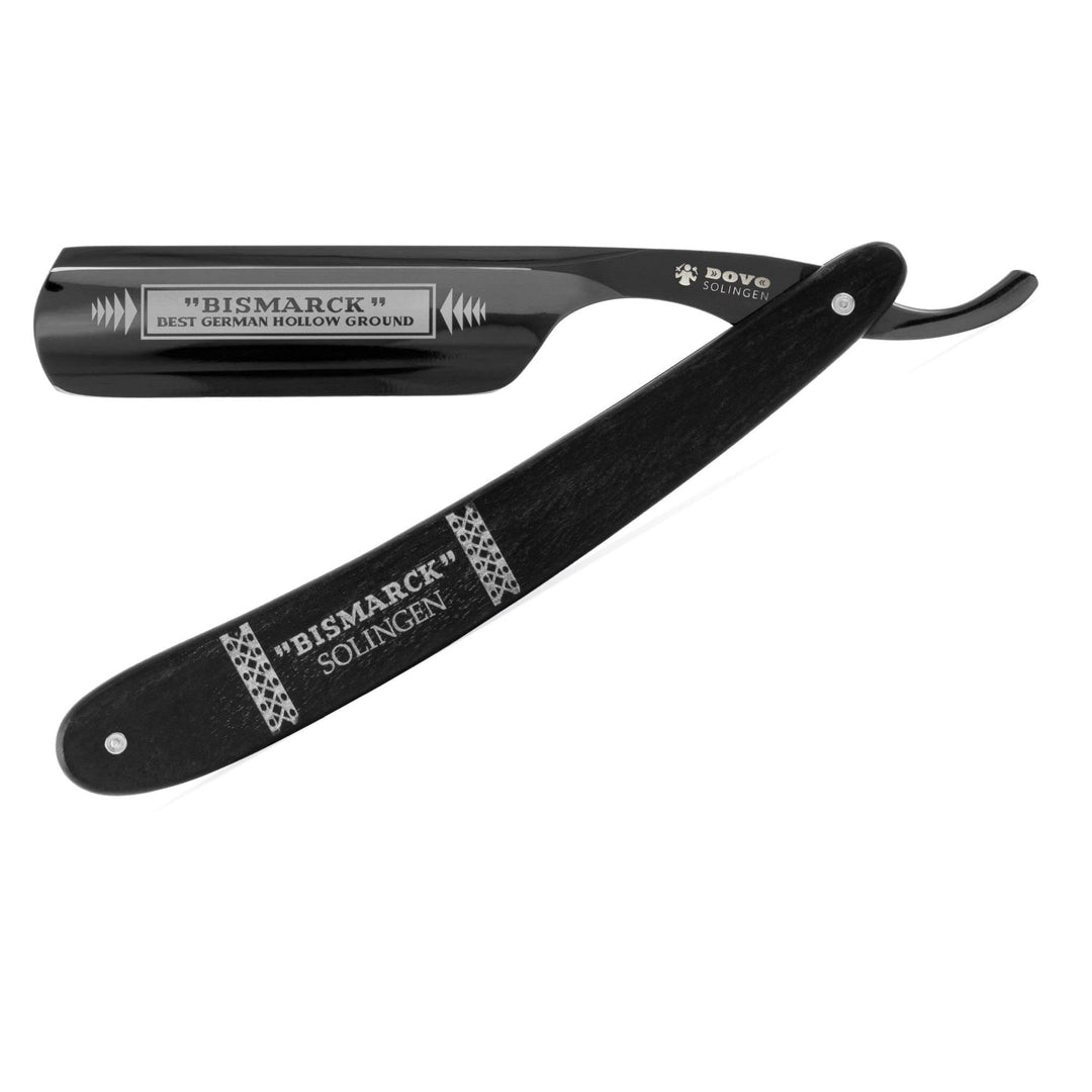 DOVO Rasiermesser Bismarck - Carbonstahl Rasiermesser - 6/8 Zoll - Rundkopf - Spitzrücken - ganzer H