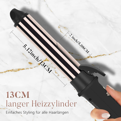 360° Rotierender Lockenstab Automatisch, PARWIN PRO BEAUTY Lockenstab Curling Iron 32mm, Nano-Titan-