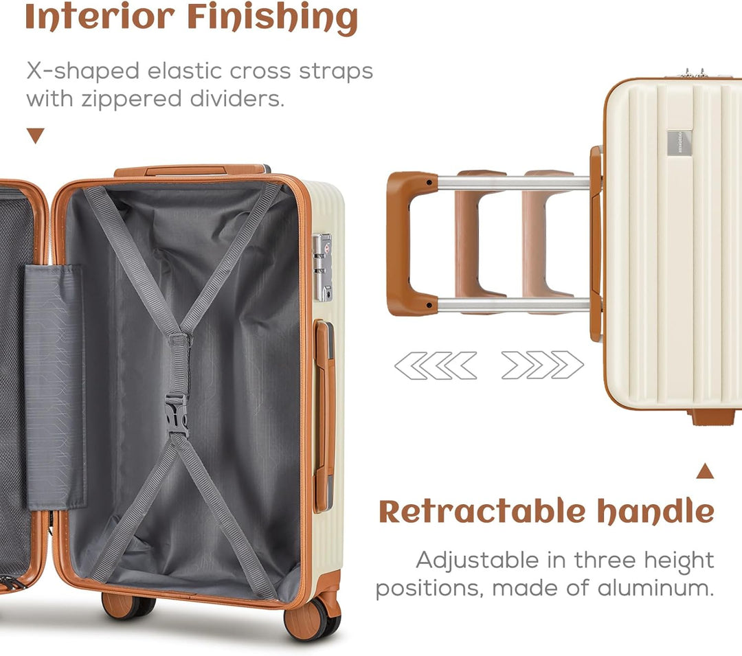 Joyway Hartschalen Koffer Set 3 Stück,Handgepäck Reisekoffer 4 Rollen Leicht, Rollkoffer mit Trolley