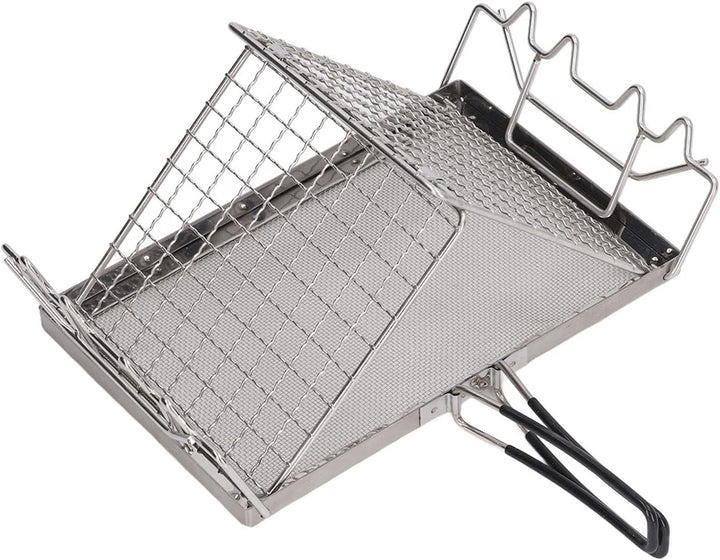 Campingkocher-Toaster, Zusammenklappbarer Toaster aus Edelstahl, Toastgestell, Tragbarer 2-Toast-Bro