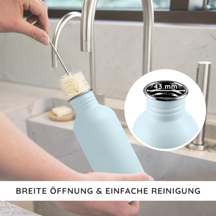 Bambaw Wasserflasche 750ml Edelstahl, Nicht-isoliert Wasserflasche Blau, Trinkflasche Spülmaschinenf