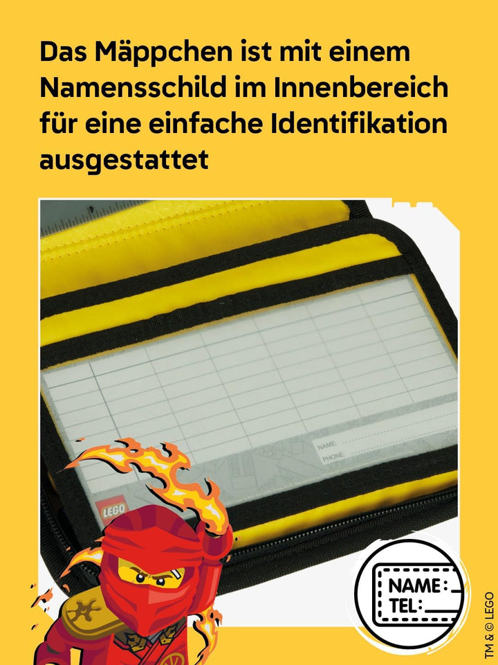 SKANDO BAGS LEGO® NINJAGO® Federmäppchen Junge gefüllt Kai – Federmappe mit Klappe inkl. Schulzubehö