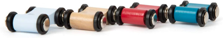 small foot Rennbahn Klassik, aus naturbelassenem Holz, mit Vier Holzautos, ab 18 Monaten, 11873, Ren