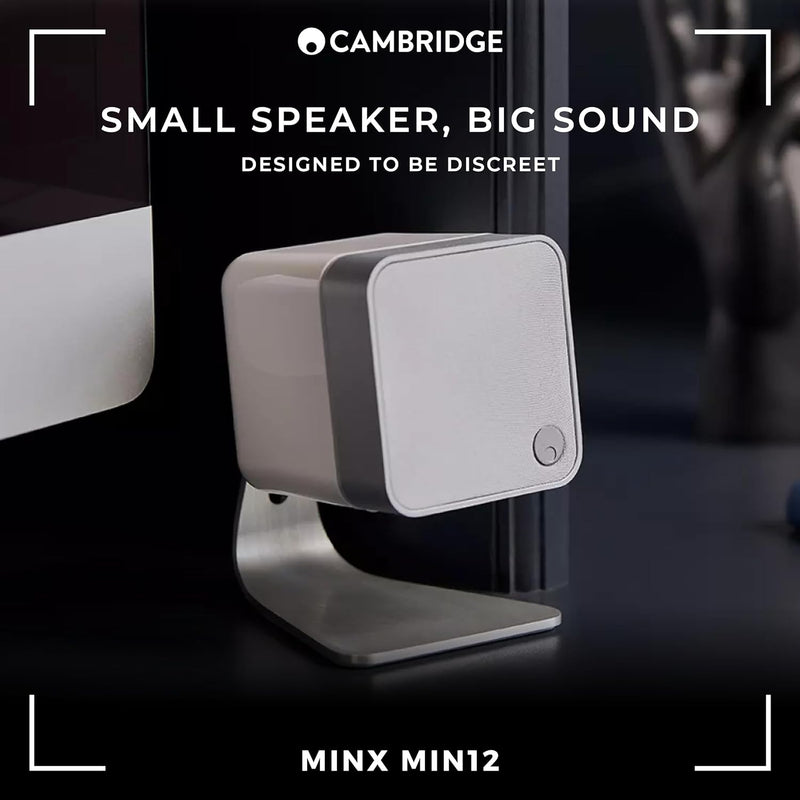 Cambridge Audio Minx Min 12 - Kompakter kabelgebundener Satellitenlautsprecher mit BMR-Lautsprechert