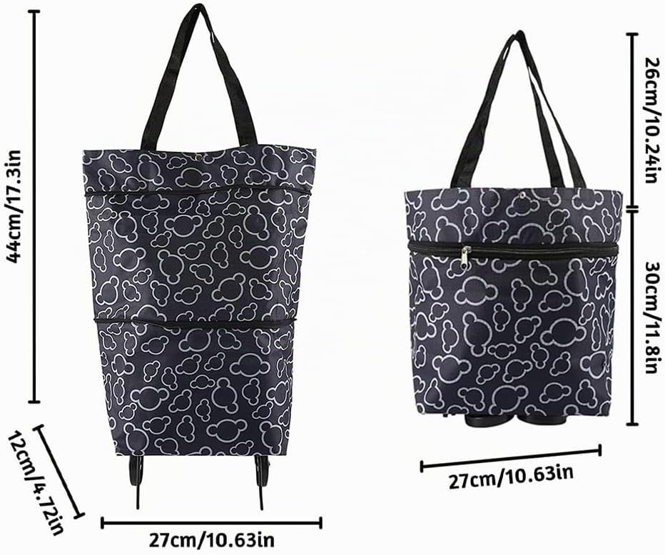 Faltbare Tasche mit Rollen | Faltbarer Einkaufstrolley | Multifunktionale Einkaufstasche mit Rollen