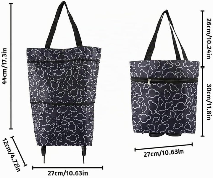 Faltbare Tasche mit Rollen | Faltbarer Einkaufstrolley | Multifunktionale Einkaufstasche mit Rollen