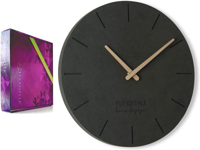 FLEXISTYLE Wanduhr ohne tickgeräusche ECO 30cm, Wohnzimmer, Schlafzimmer, in Europa hergestellt (Sch