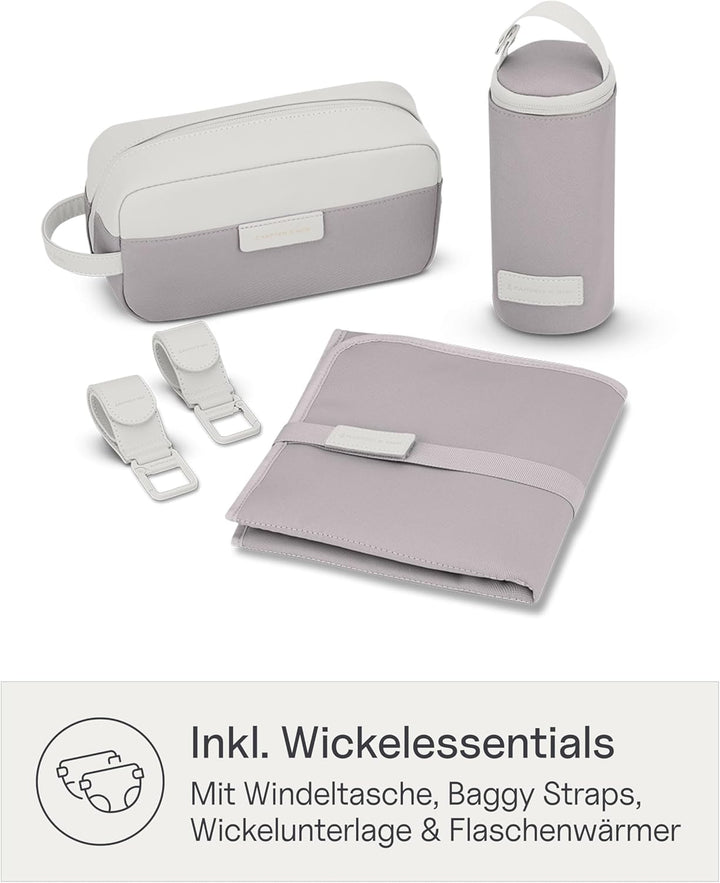 Kapten & Son Rucksack Lindby Diaper Set 18 L | 2in1 Wickelrucksack & Wickeltasche mit Kinderwagen- u