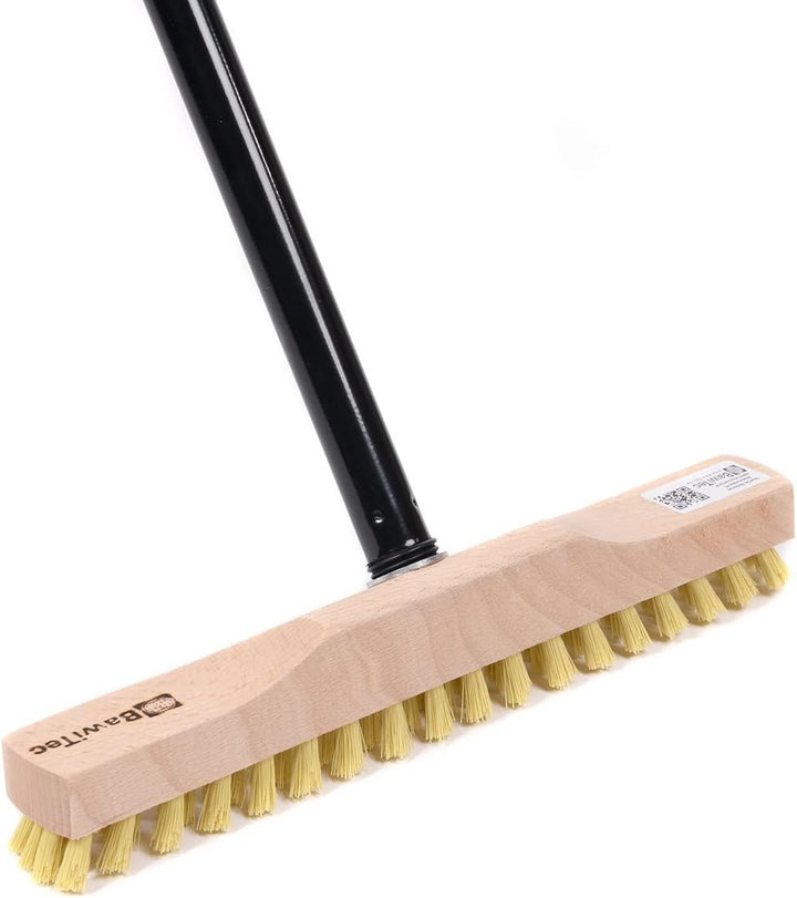 BawiTec Schrubber, Rheinischer Wischer, 28cm Breit/Lang, mit Stiel, Metall-Teleskopstiel, Bodenschru