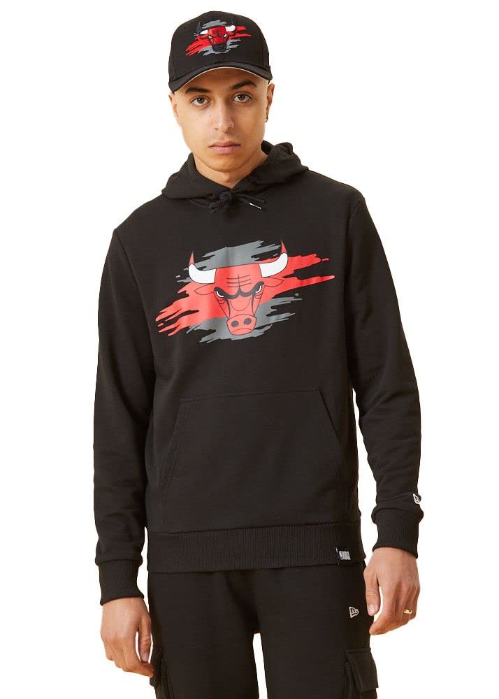 New Era NBA Chicago Bulls Tear Logo Hoodie Pullover S Schwarz, S Schwarz